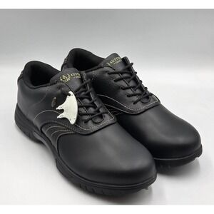 Austin Golf Classic II Black Mens Size 10.5 D Lace-Up Leather Golf Cleats Shoes